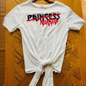 ZARA ROCKSTAR PRINCESS WOMEN WHITE SHIRT SZ SMALL